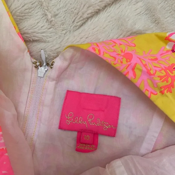 Lilly Pulitzer Bri V-Neck Cotton Midi Dress Calla Yellow Floral - Picture 9 of 11